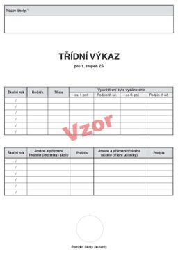 Obrázek produktu: Třídní výkaz pro 1. stupeň ZŠ
