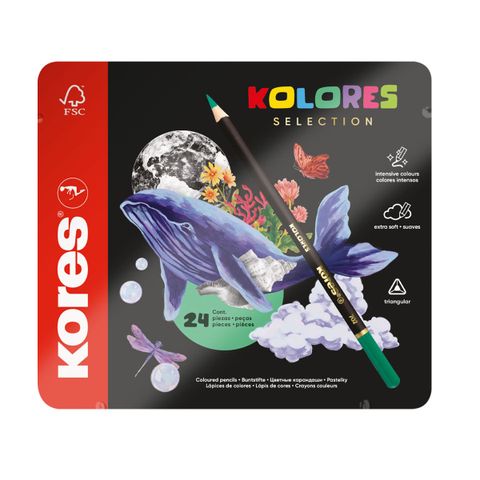 Obrázek produktu: Trojhranné pastelky Kores Kolores Selection, 3 mm, 24 barev