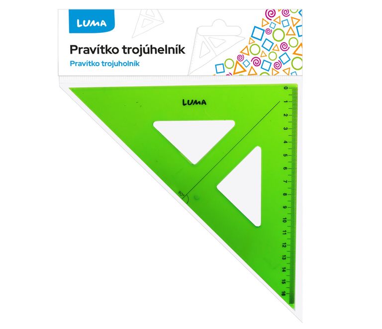 Pravítko trojúhelník s ryskou, zelené LUMA LUMA trading s.r.o.
