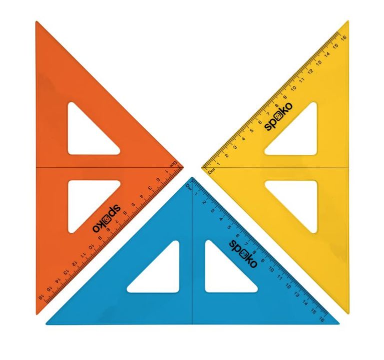 Trojúhelník s ryskou Spoko 16 cm - mix barev