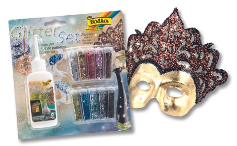 Obrázek produktu: Třpytky - set - 10 tubiček + 1 x lepidlo