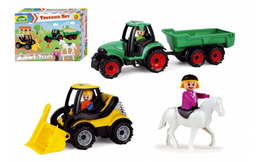Obrázek produktu: Truckies set farma plast traktor s přívěsem, nakladač s doplňky