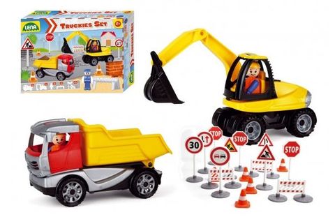 Obrázek produktu: Truckies set stavba plast stavební stroje s figurkami s doplňky