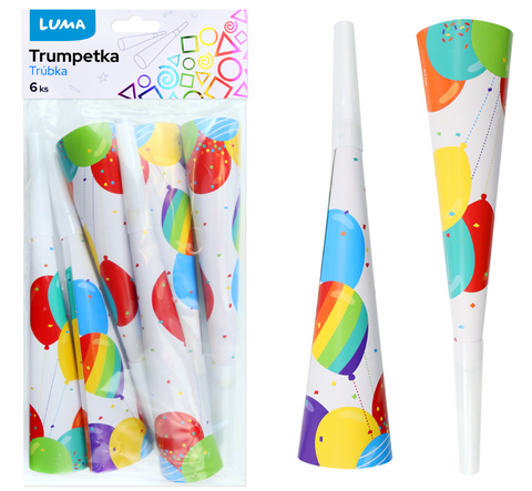 Obrázek produktu: Trumpetka 6 ks - HAPPY BIRTHDAY