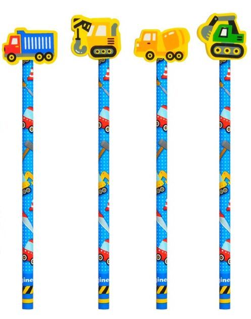 Tužka s gumou 1 ks - stavba, mix motivů