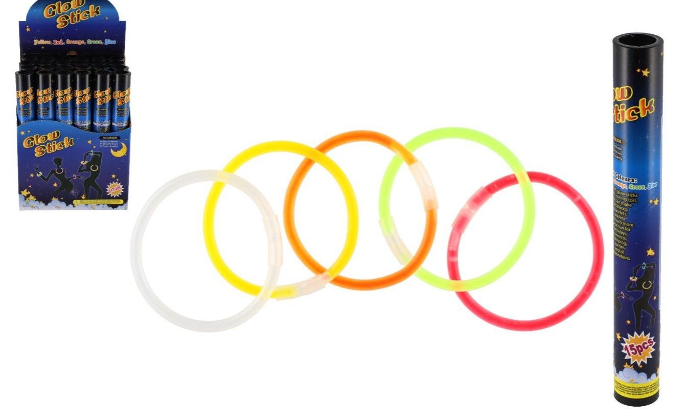 Tyčinky náramky svítící 25cm 15ks v tubě