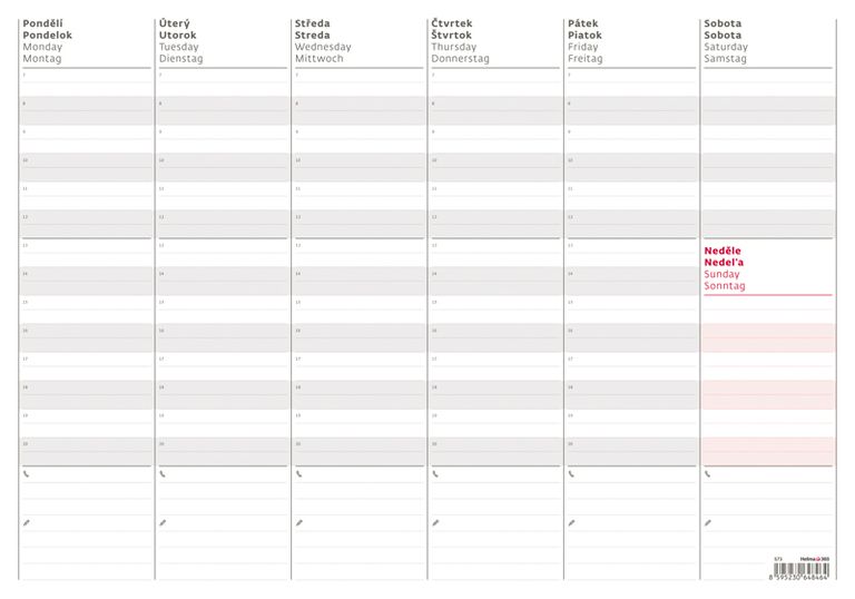 Týdenní plánovací mapa A3