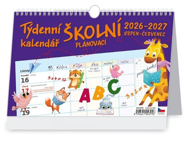 Týdenní školní plánovací kalendář 2026/27