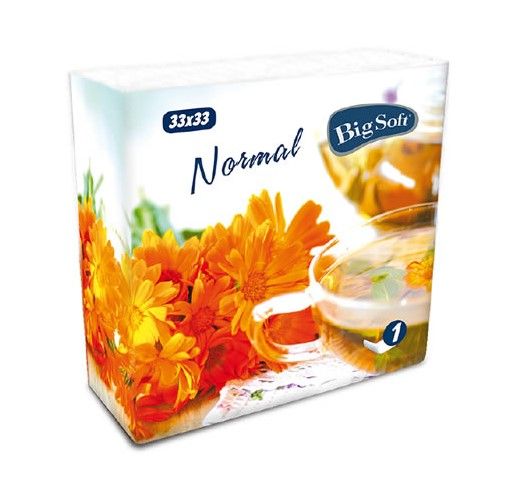 Ubrousky Big Soft normal 1 vrstvé - bílé (100 ks)