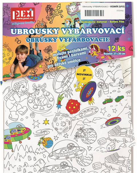 Obrázek produktu: Ubrousky VYBARVOVACÍ - VESMÍR (12 ks)