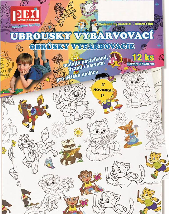 Ubrousky VYBARVOVACÍ - ZOO (12 ks)