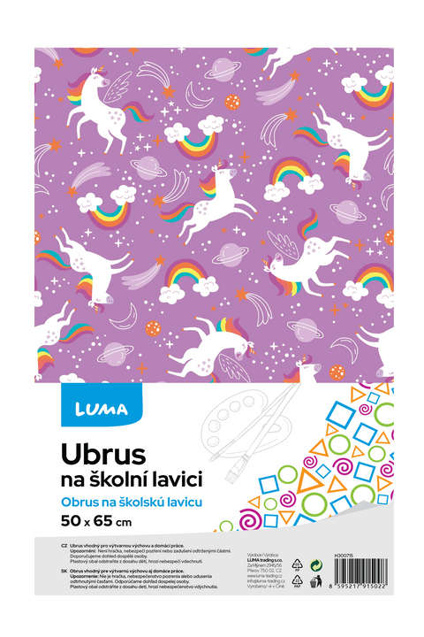 Obrázek produktu: Ubrus na školní lavici LUMA - jednorožci