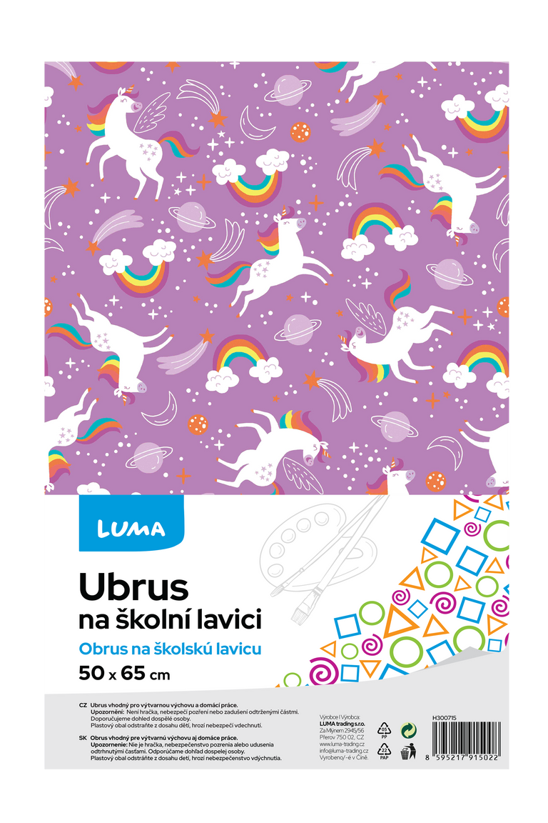 Levně Ubrus na školní lavici LUMA - jednorožci