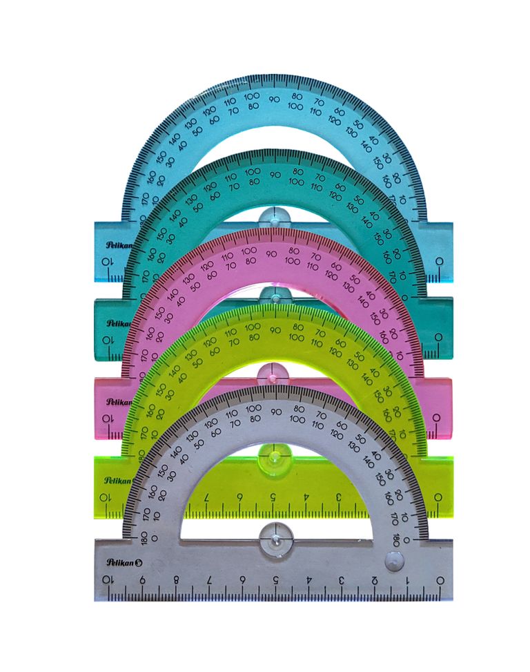 Úhloměr Pelikan 10 cm plastový - mix barev