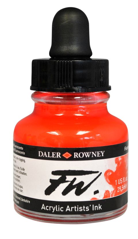 Obrázek produktu: Umělecká akrylová tuš Daler Rowney 29,5 ml - Fluo Red