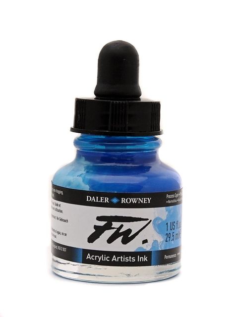 Obrázek produktu: Umělecká akrylová tuš Daler Rowney 29,5 ml - Process Cyan