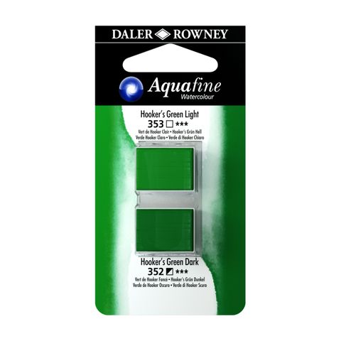 Obrázek produktu: Umělecká akvarelová barva Daler-Rowney Aquafine - dvojbalení - Hookers zelená sv/Hookers zelená tm.