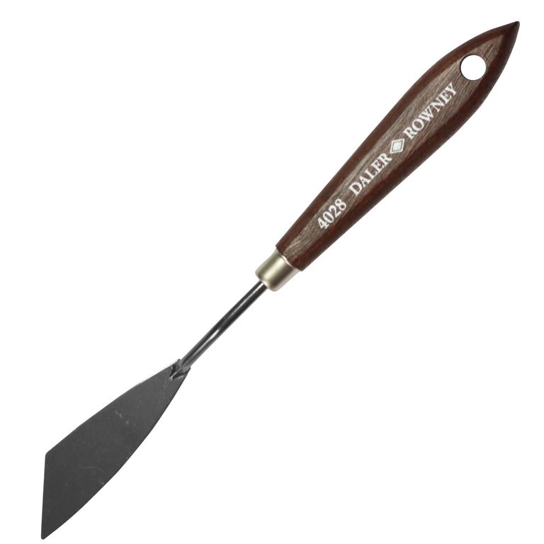 Umělecká nerezová špachtle Daler-Rowney 4028 - zkosená (vlevo), 7 cm