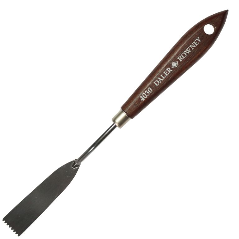 Umělecká nerezová špachtle Daler-Rowney 4030 - úhelní (zoubky), 7 cm