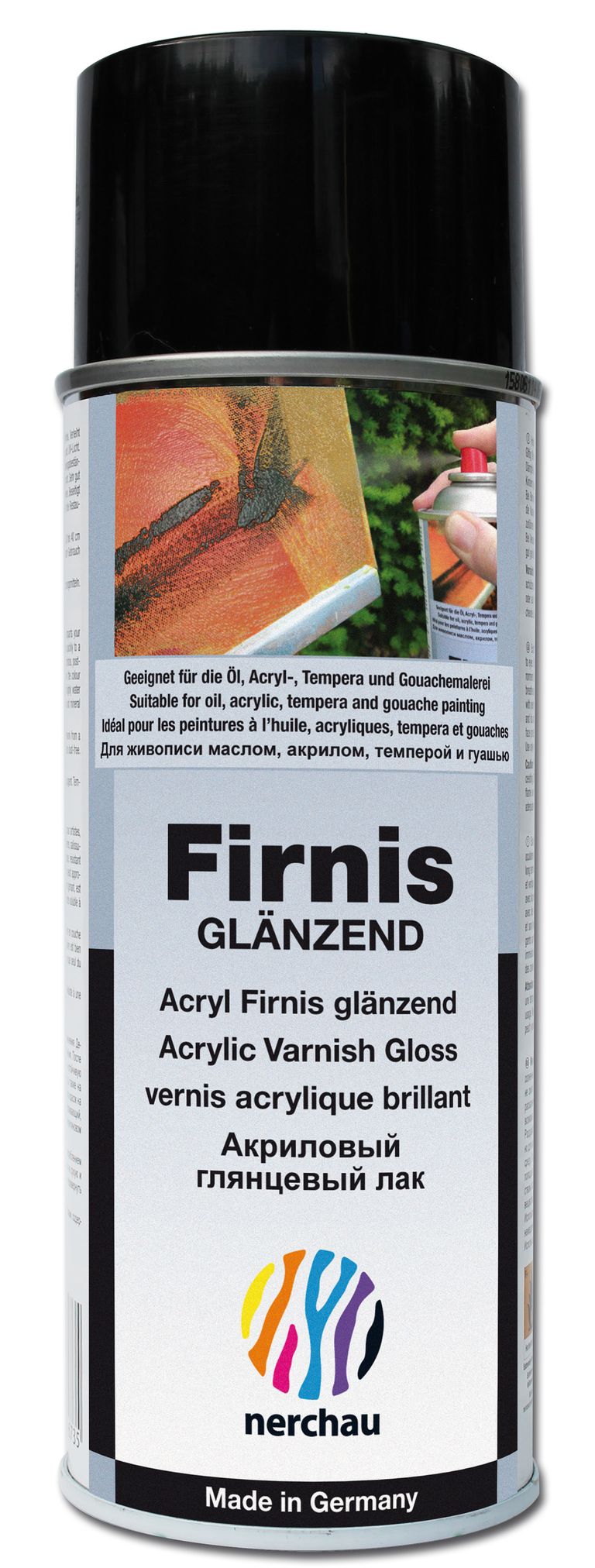 Umělecký závěrečný akrylový lak ve spreji Nerchau, 400 ml - lesklý