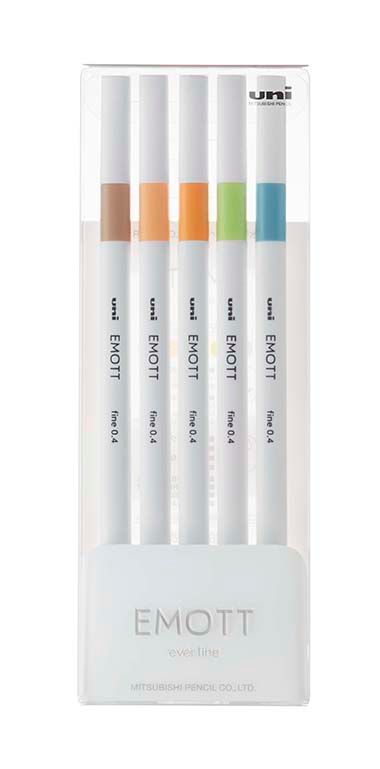 UNI EMOTT fine liner 0,4 mm - sada 5 barev NATURE