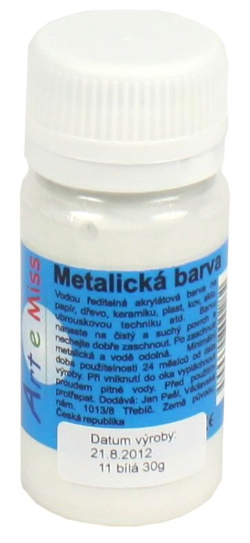 Levně Univerzální barva - metalická 40 g barva bílá