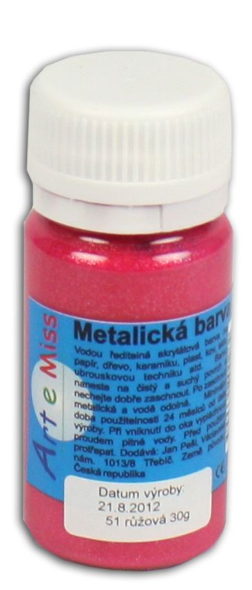Obrázek produktu: Univerzální barva - metalická 40 g barva růžová