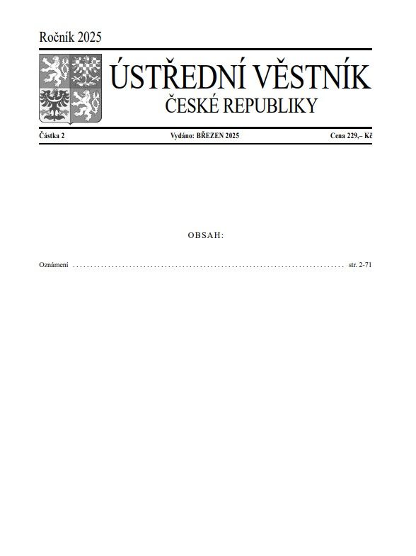 Ústřední věstník ČR 2025/002