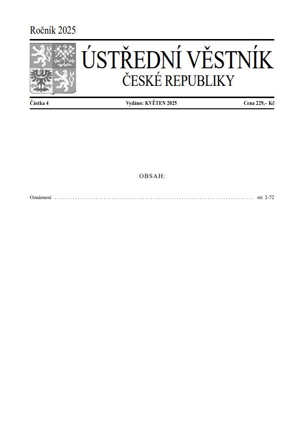 Ústřední věstník ČR 2025/004