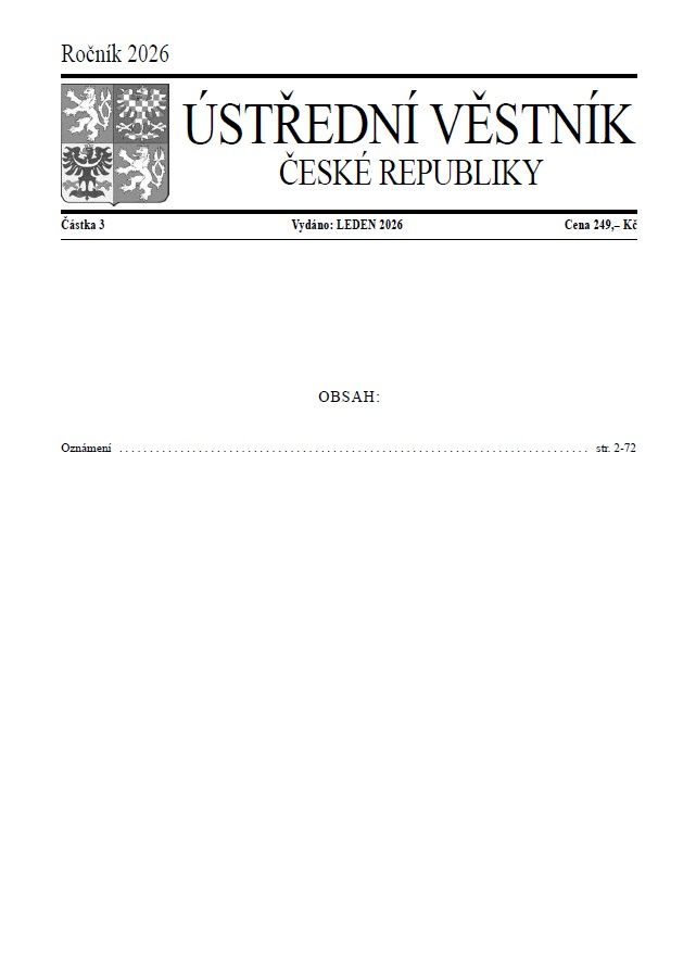 Ústřední věstník ČR 2026/003