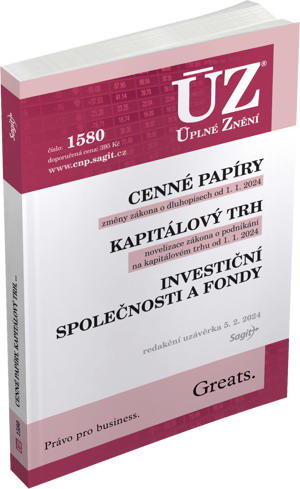 Obrázek produktu: ÚZ 1580 / Cenné papíry, Kapitálový trh, Investiční společnosti a fondy, Komoditní burzy