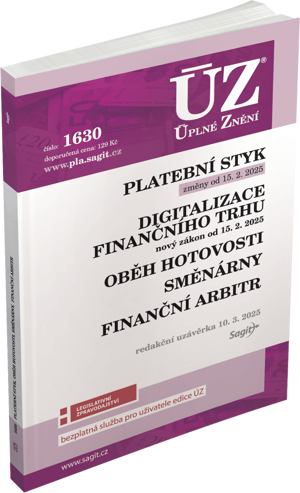 ÚZ 1630 / Platební styk, digitalizace finančního trhu, oběh hotovosti, směnárny, finanční arbitr
