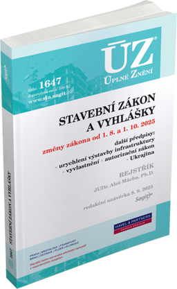 Obrázek produktu: ÚZ 1647 / Nový stavební zákon a vyhlášky 2025, rejstřík k zákonu