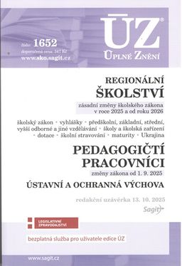 Obrázek produktu: ÚZ 1652 / Regionální školství a pedagogičtí pracovníci