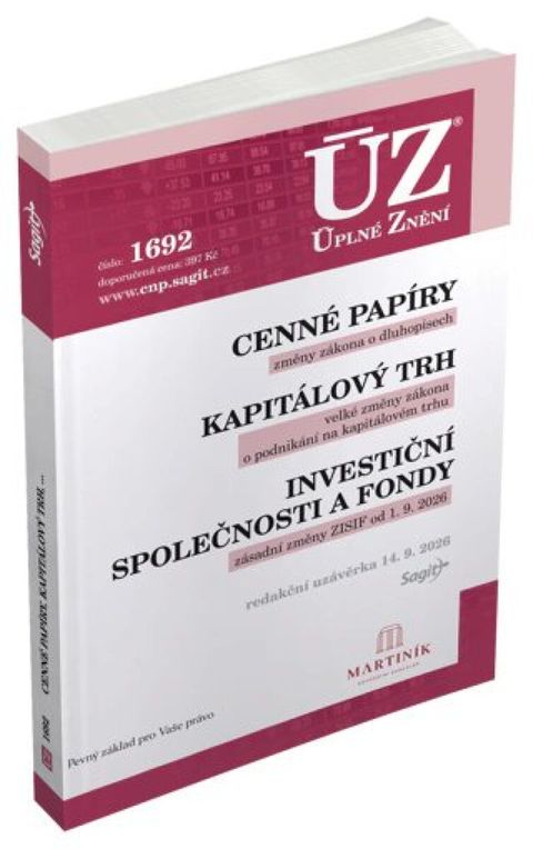 Obrázek produktu: ÚZ 1692 / Cenné papíry, Kapitálový trh, Investiční společnosti a fondy, Komoditní burzy