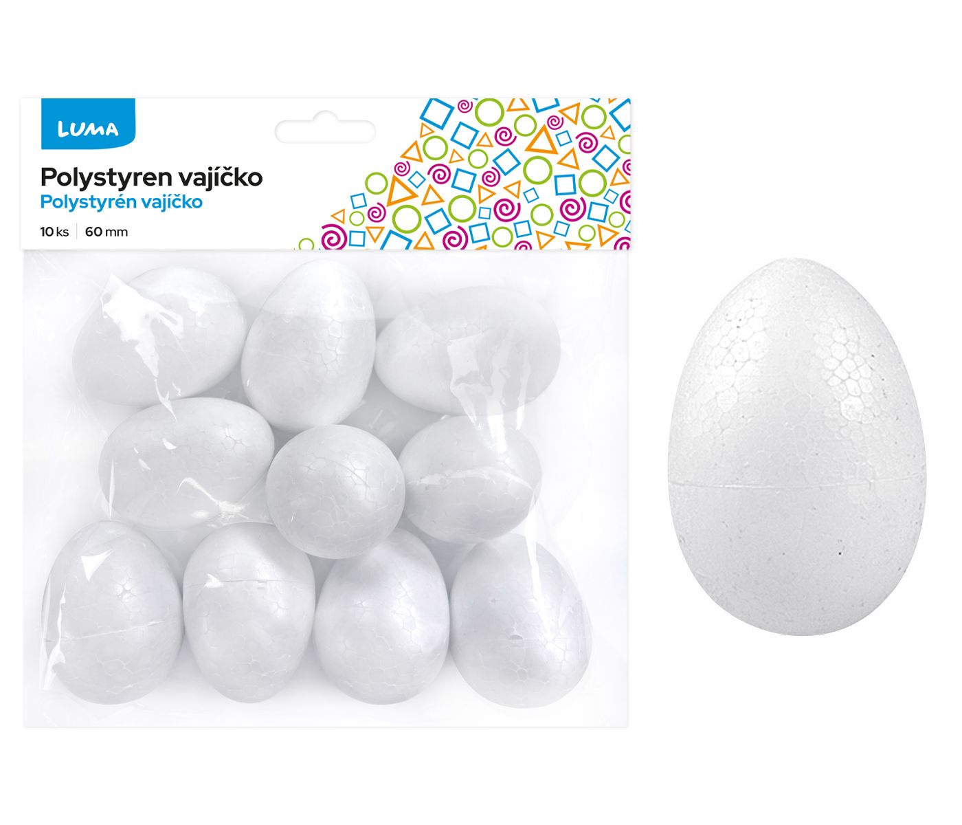 Vajíčka polystyrenová - 6 cm - 10 ks