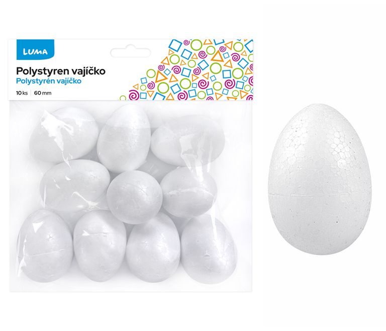 Vajíčka polystyrenová - 6 cm - 10 ks