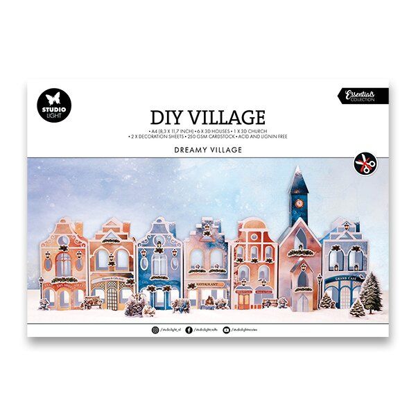 DIY Vánoční vesnička Studio Light, A4, 12. l. - Snová Aladine
