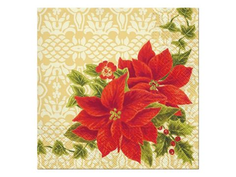 Obrázek produktu: Vánoční ubrousky 33 × 33 cm, 20 ks - červená vánoční hvězda