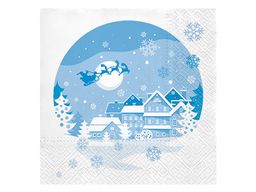 Obrázek produktu: Vánoční ubrousky 33 × 33 cm, 20 ks - zasněžená vesnička