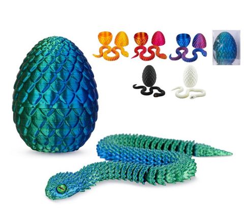 Obrázek produktu: Vejce 8,5 cm s hadem 30 cm, mix barev