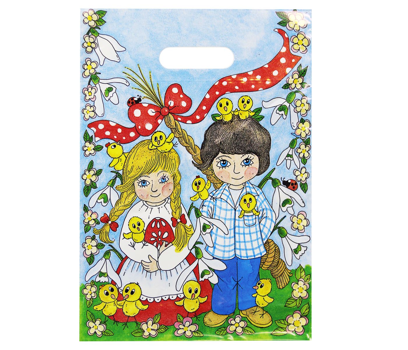 Velikonoční taška 25 × 35 cm bílá - Veselé Velikonoce