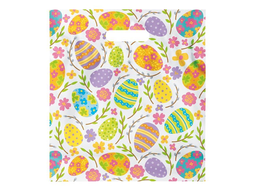 Velikonoční taška s průhmatem 29 × 32 × 8 cm, 1 ks - kraslice