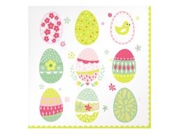Obrázek produktu: Velikonoční ubrousky 33 × 33 cm, 20 ks - barevná vajíčka