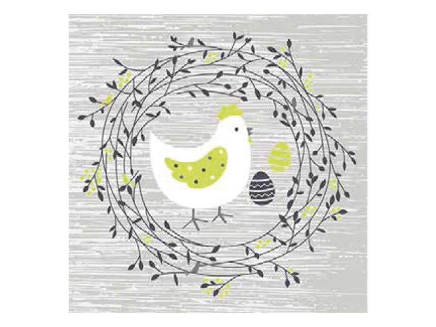 Velikonoční ubrousky 33 × 33 cm, 20 ks - malované kuřátko