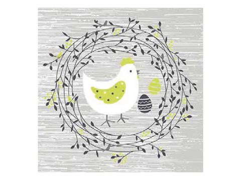 Obrázek produktu: Velikonoční ubrousky 33 × 33 cm, 20 ks - malované kuřátko