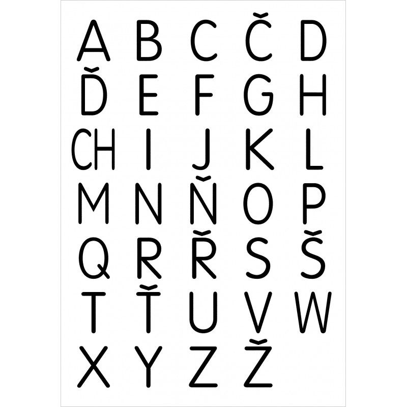 Velká tiskací písmena - nástěnná tabule 70 x 100 cm