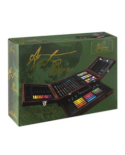 Obrázek produktu: Velká výtvarná sada v dřevěném kufříku a papírovém boxu, 103 ks