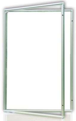 Obrázek produktu: Vitrína interiérová 90 × 60 cm, vertikální otevírání uzamykatelné, bílý magnetický povrch