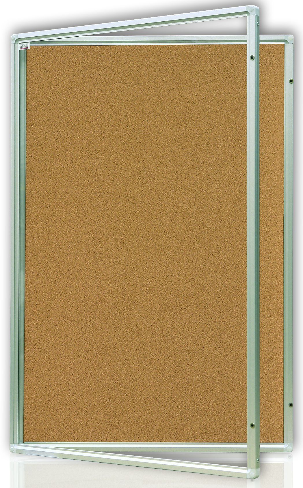Vitrína interiérová 90 × 60 cm, vertikální otevírání uzamykatelné, korkový povrch